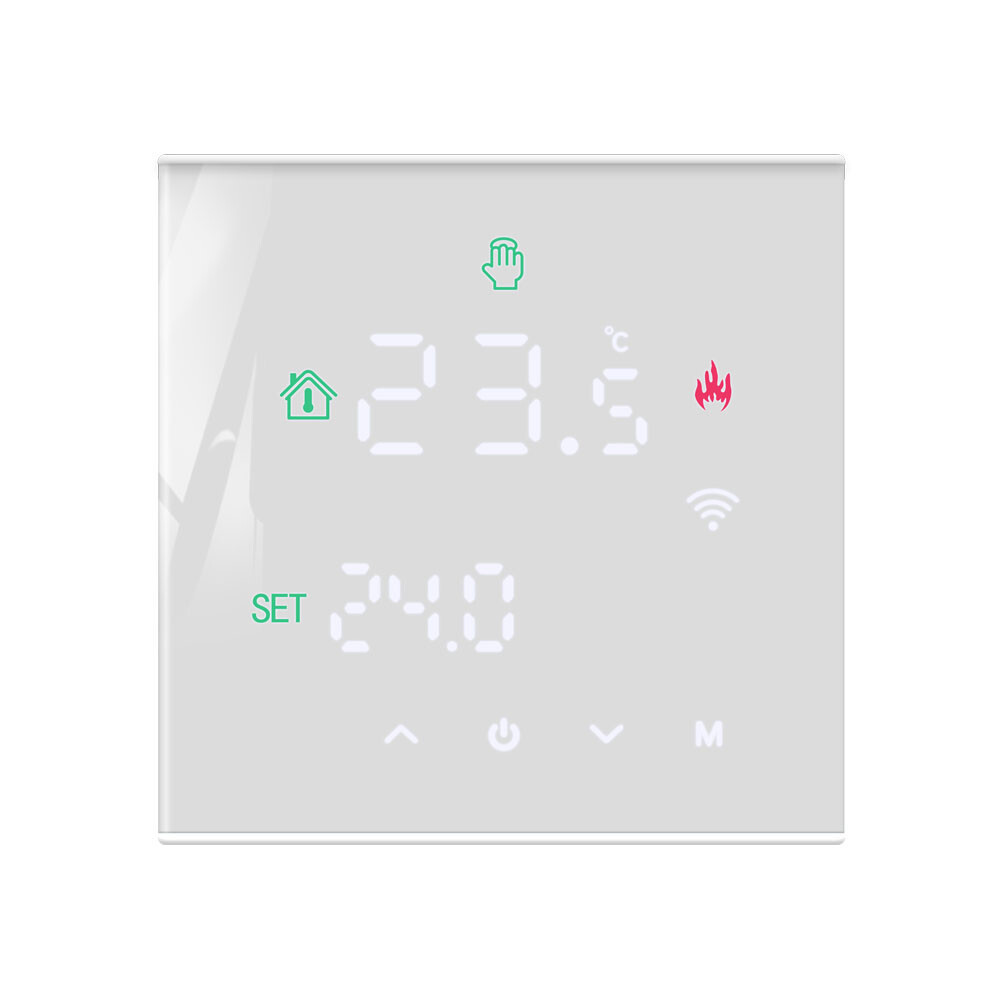 White Touch Screen Boiler Thermostat TGW60-WIFI-WPB