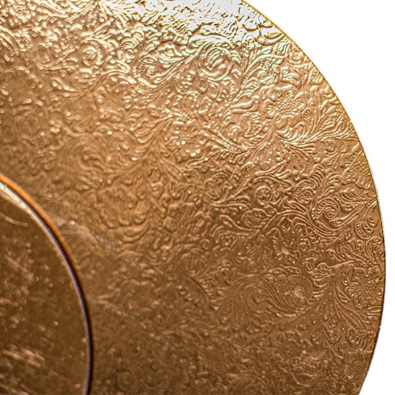 No. 10 Gold Round Phoenix Tail Pattern Round Edge