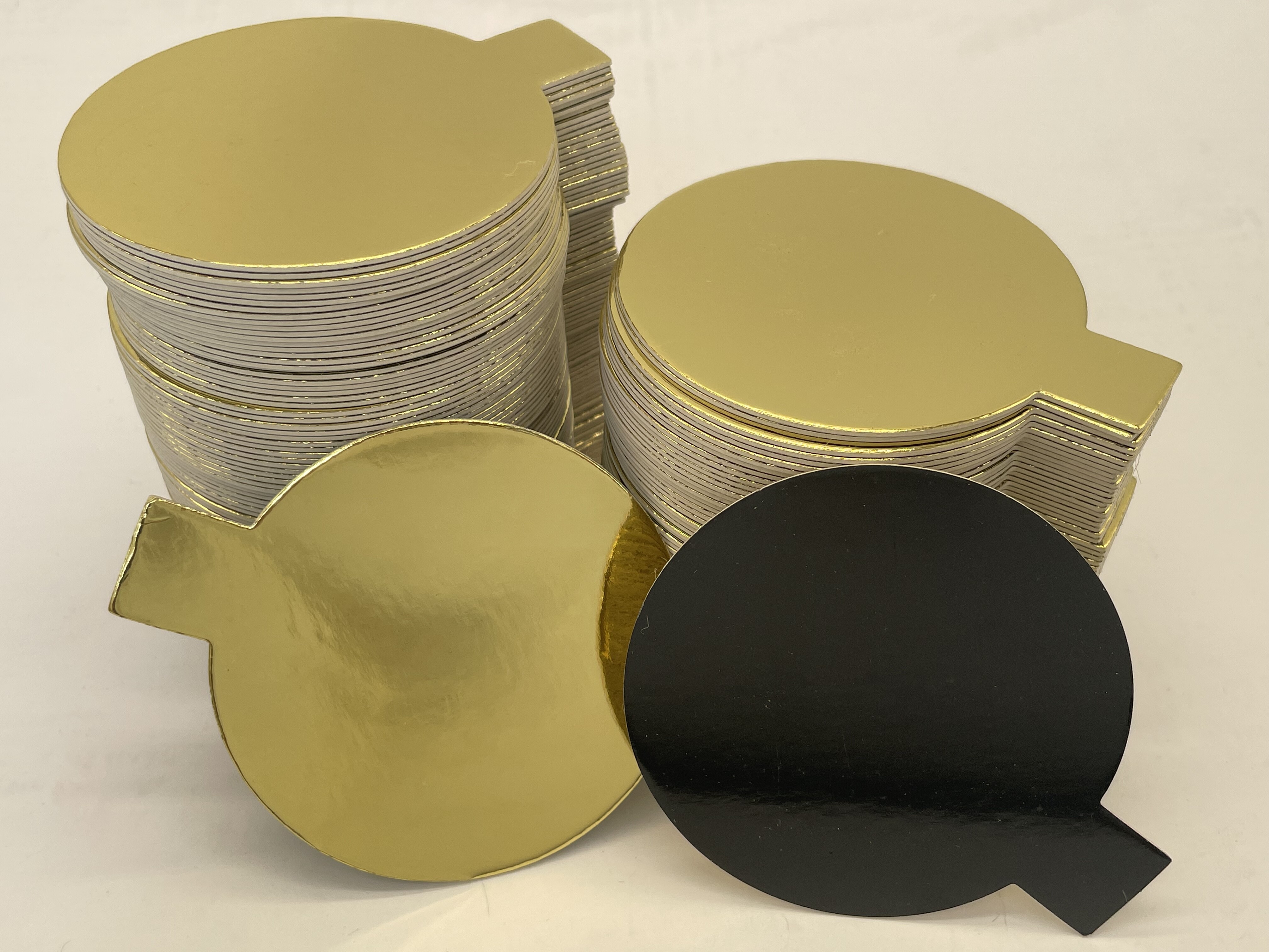 1pc Gold + 1pc Black Mousse Mat (with Handle), Ø8mm × 1mm Thickness