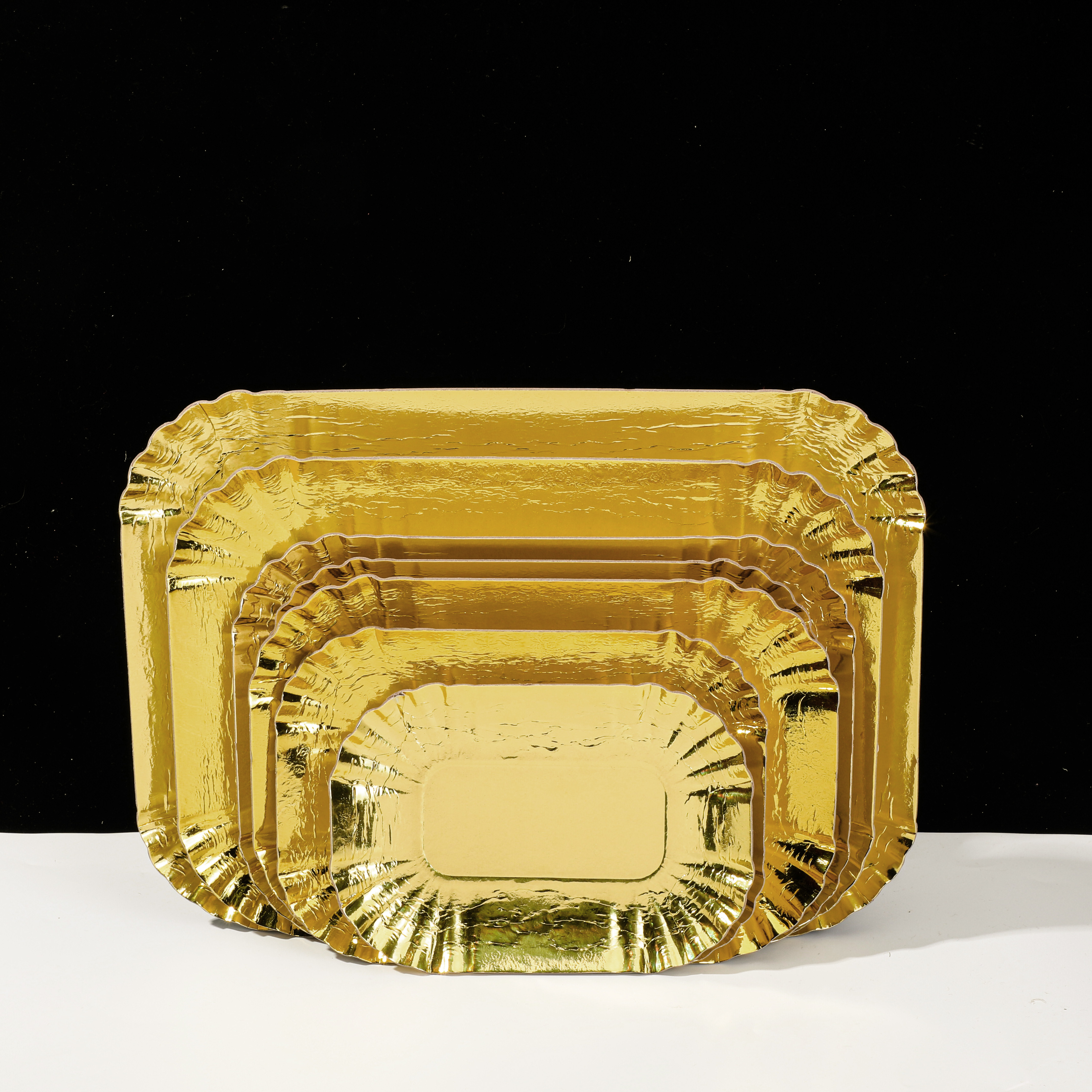 Premium Gold Square Paper Plates - 1.5mm Thick & Multi-Size Options