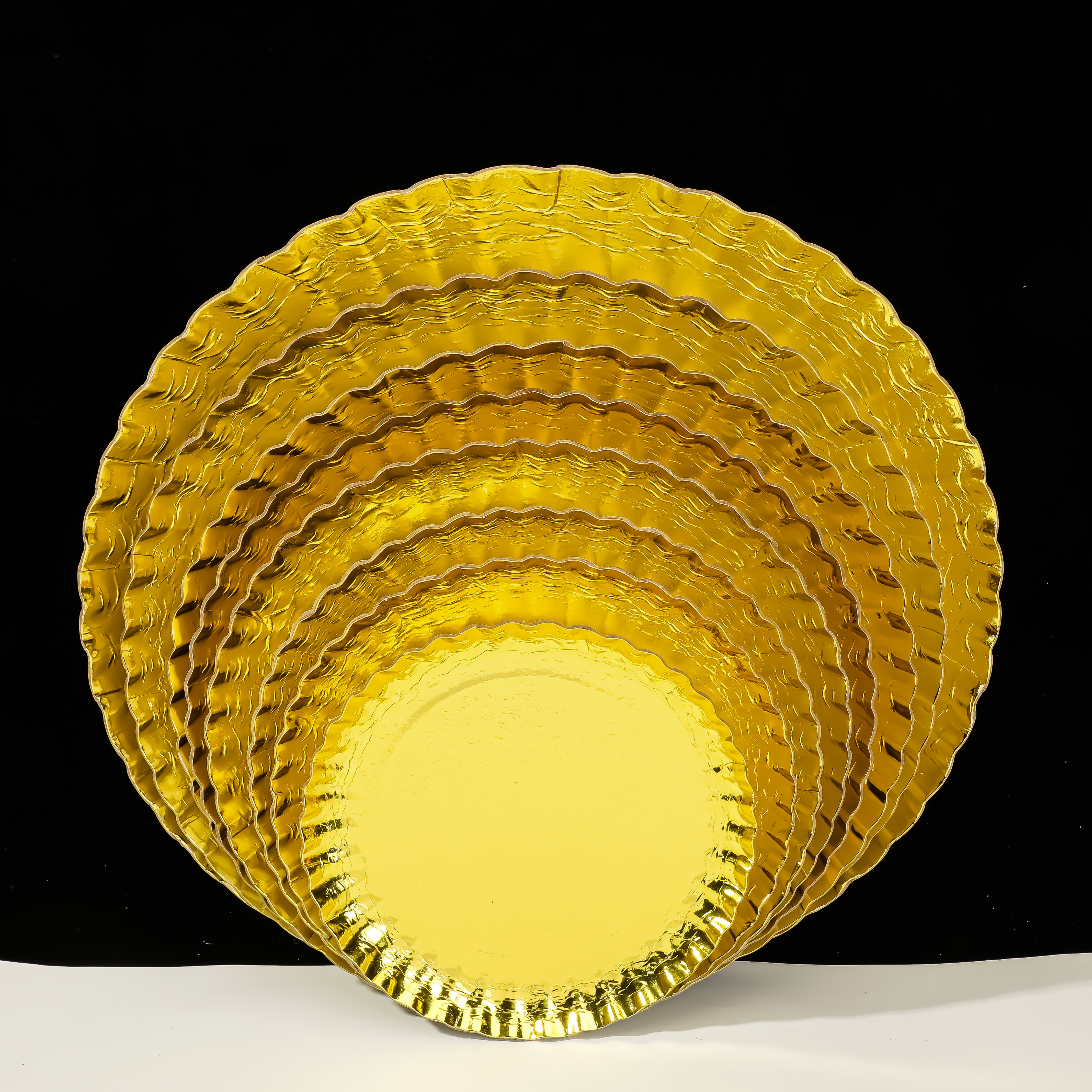 Premium Gold Round Paper Plates - 1.5mm Thick