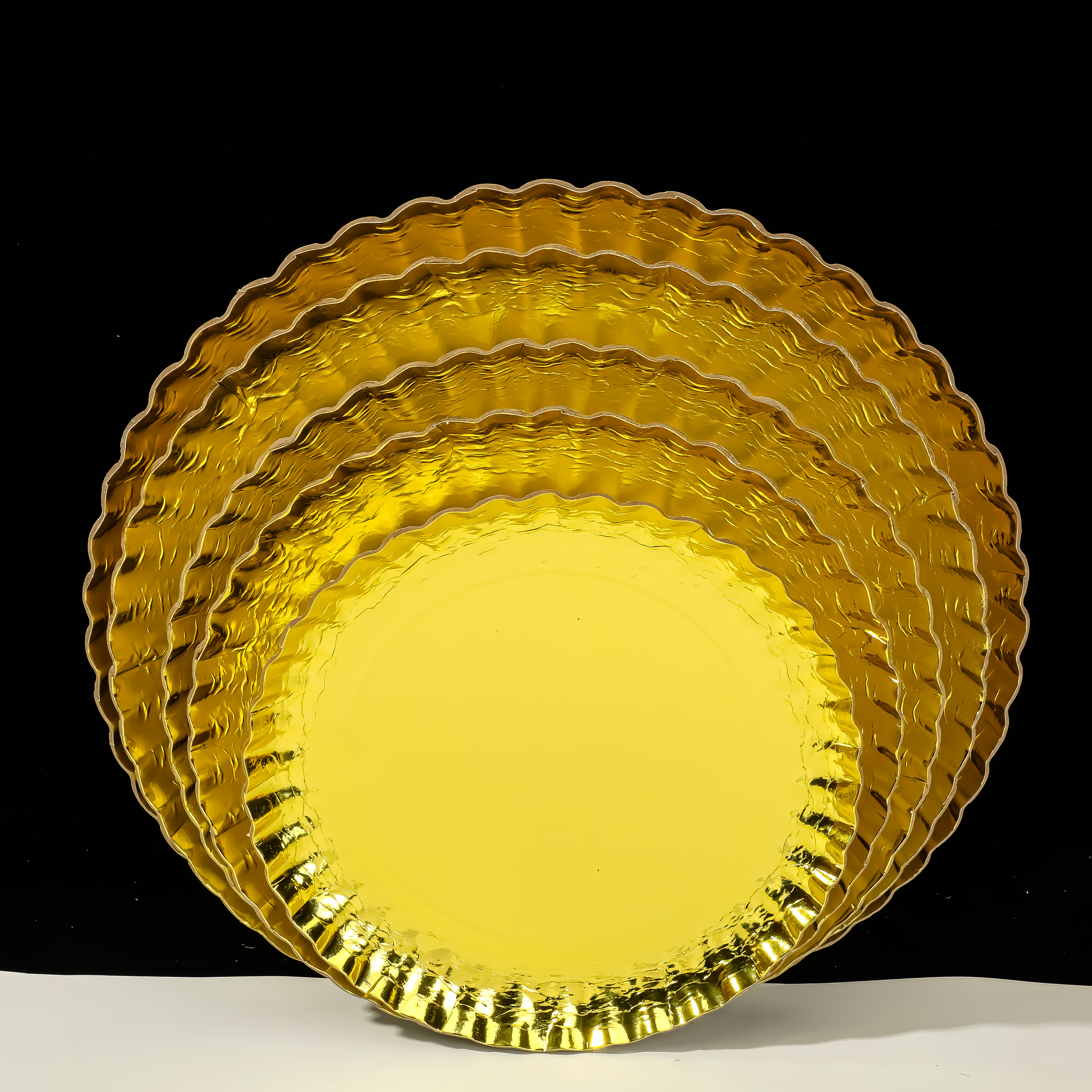 Premium Gold Round Paper Plates - 1.5mm Thick