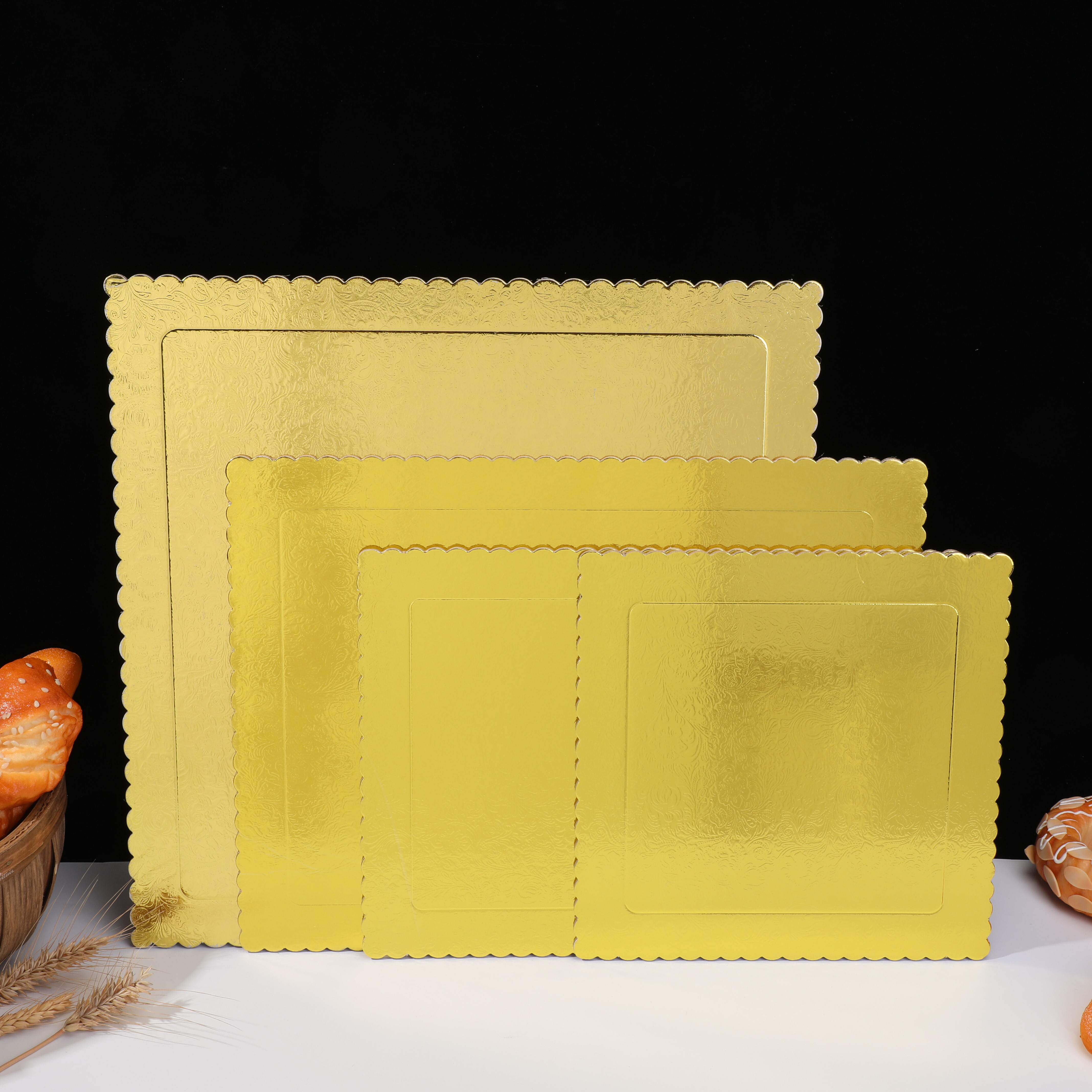 3mm Thick Gold Square Lace Cake Base Stand