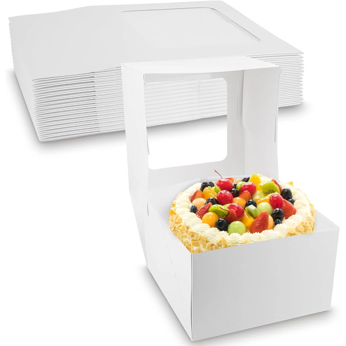White Square Cake Box - Durable & Customizable