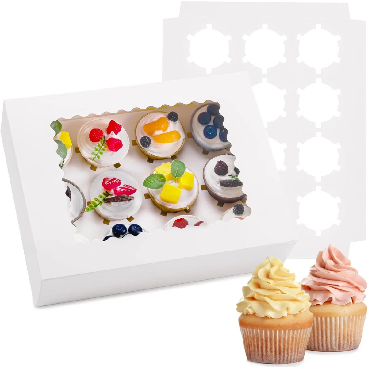 12-Count Cupcake Box - Premium Food-Grade Packaging