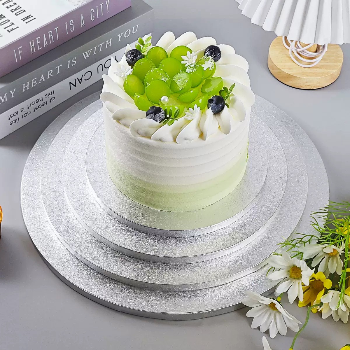 Silver Round Cake Board - 12mm Thick, Waterproof