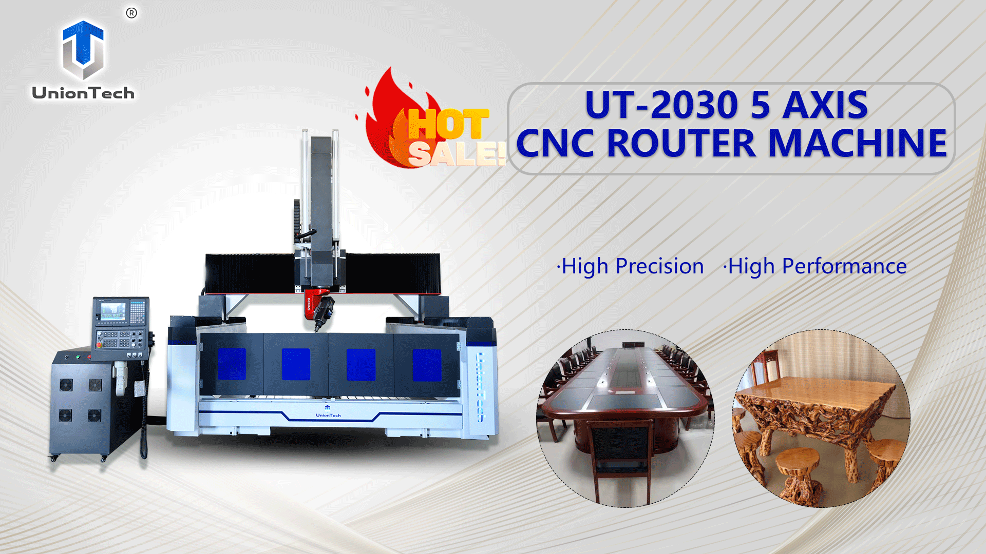 5 axis engraving machine for making wooden round tables