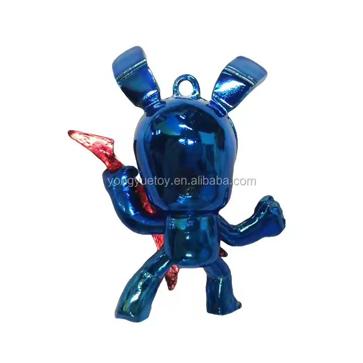 Custom Plastic 3D Mini Gold Chrome Plating Electroplated Figure Keychains Make Your Own Anime Action Model Toy Figures