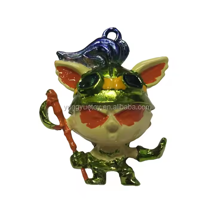 Custom Plastic 3D Mini Gold Chrome Plating Electroplated Figure Keychains Make Your Own Anime Action Model Toy Figures