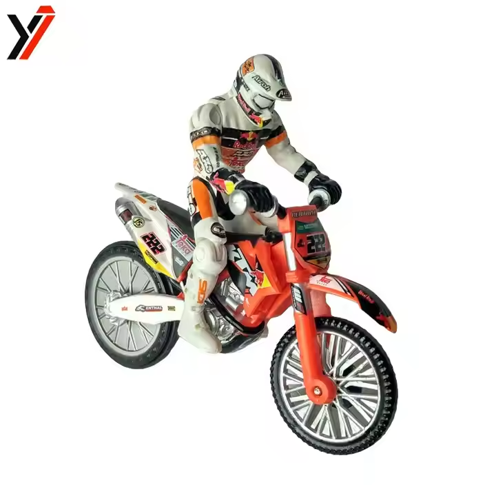 Custom Diecast Toy Vehicles Manufacturer Plastic Motorcyclist Figure Competitions Game Motorcycle and Figurine Model Toy