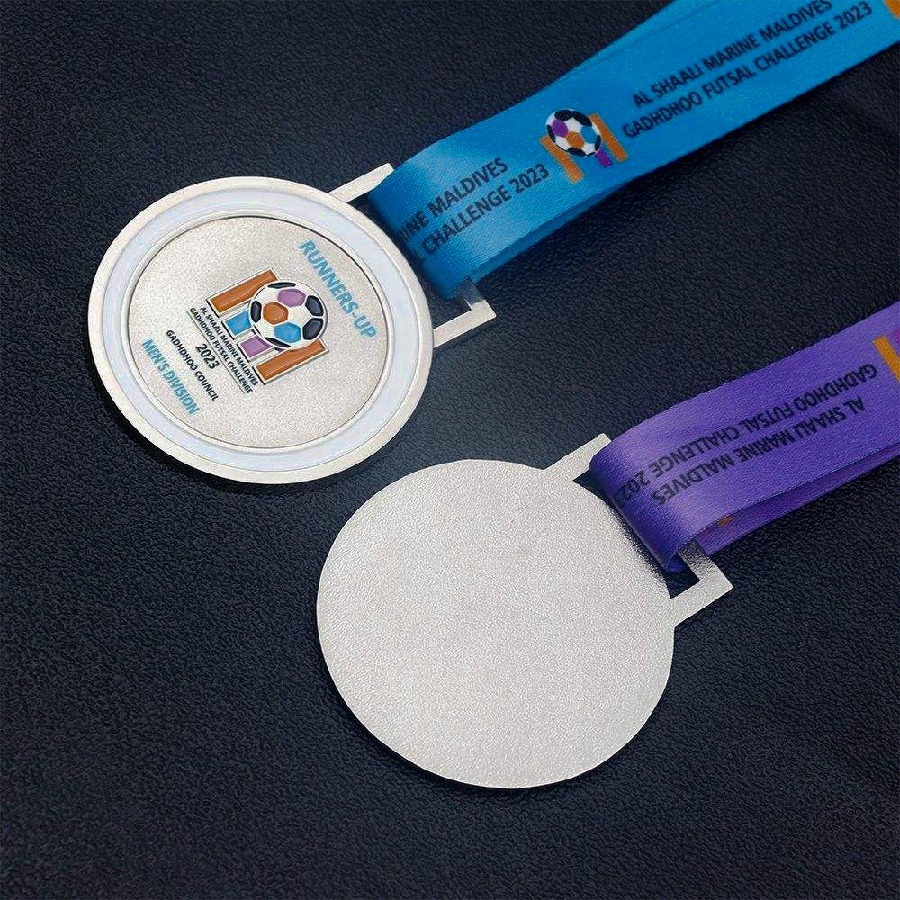 Square rounded corner gold football medal, enamel German league metal commemorative plaque, customizable.