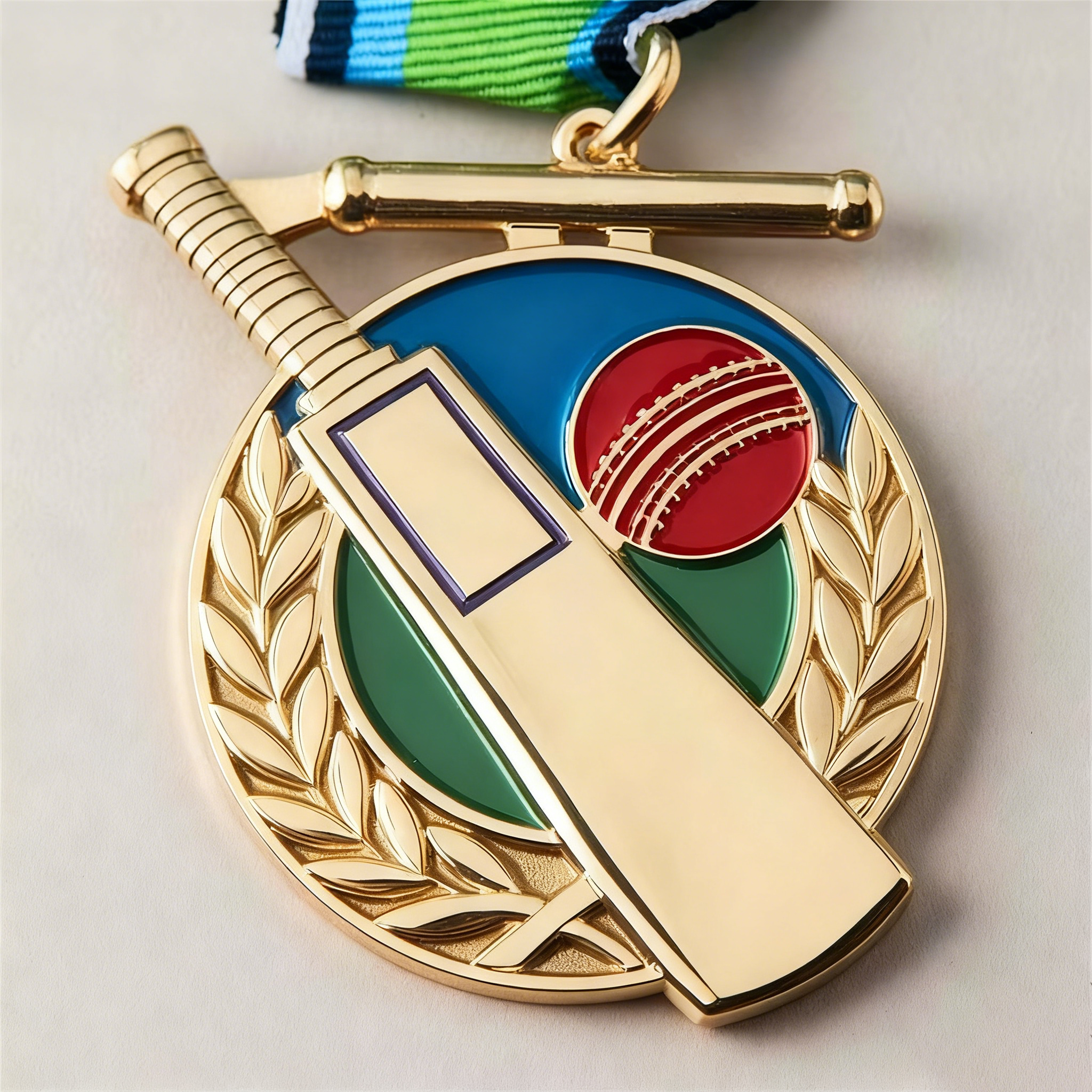 Customized soft and hard enamel cricket club competition trophies and medals