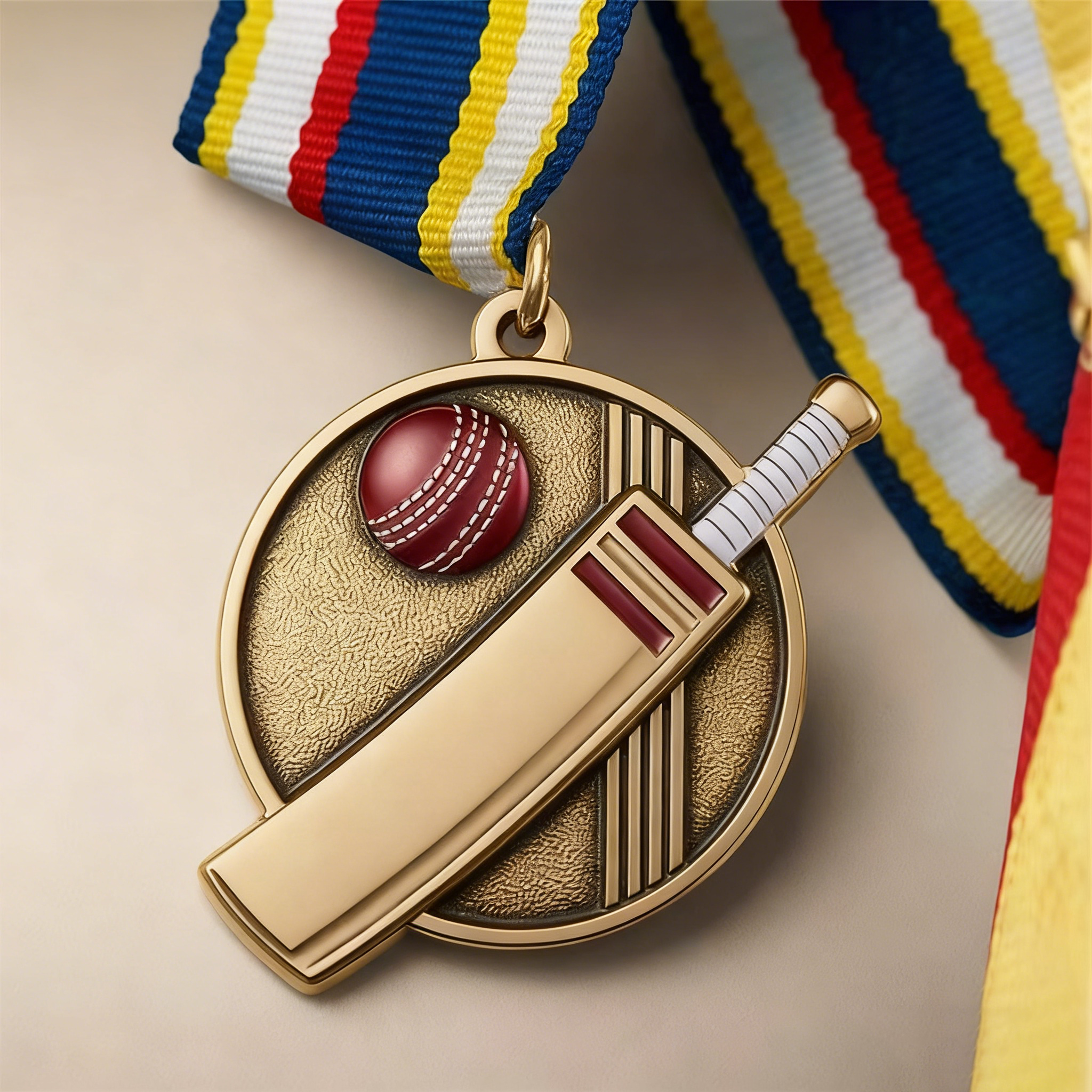 Customized soft and hard enamel cricket club competition trophies and medals