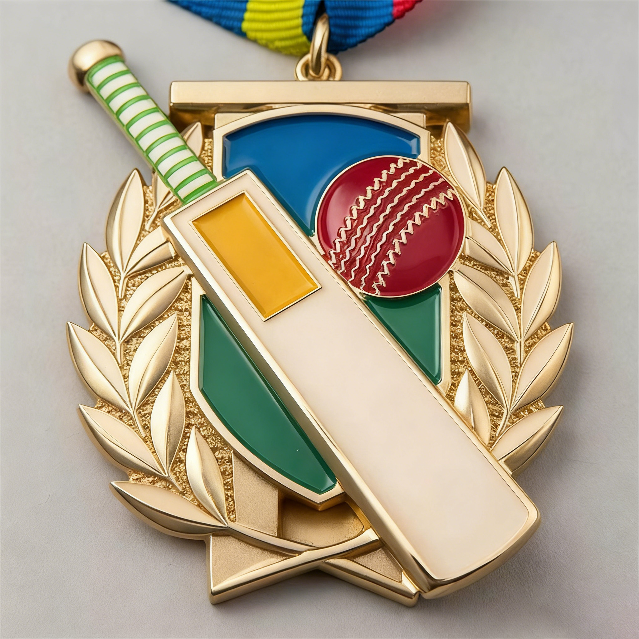 Customized soft and hard enamel cricket club competition trophies and medals