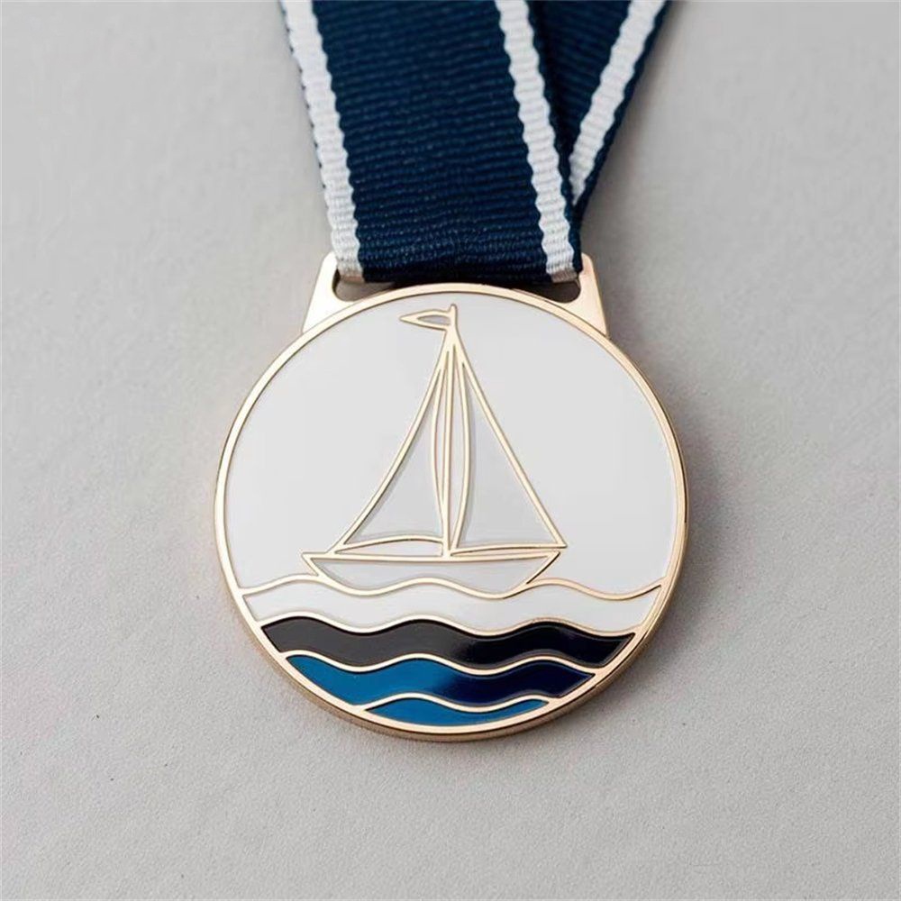 Wholesale and custom soft and hard enamel sailing medals, sports club competition trophies and medals