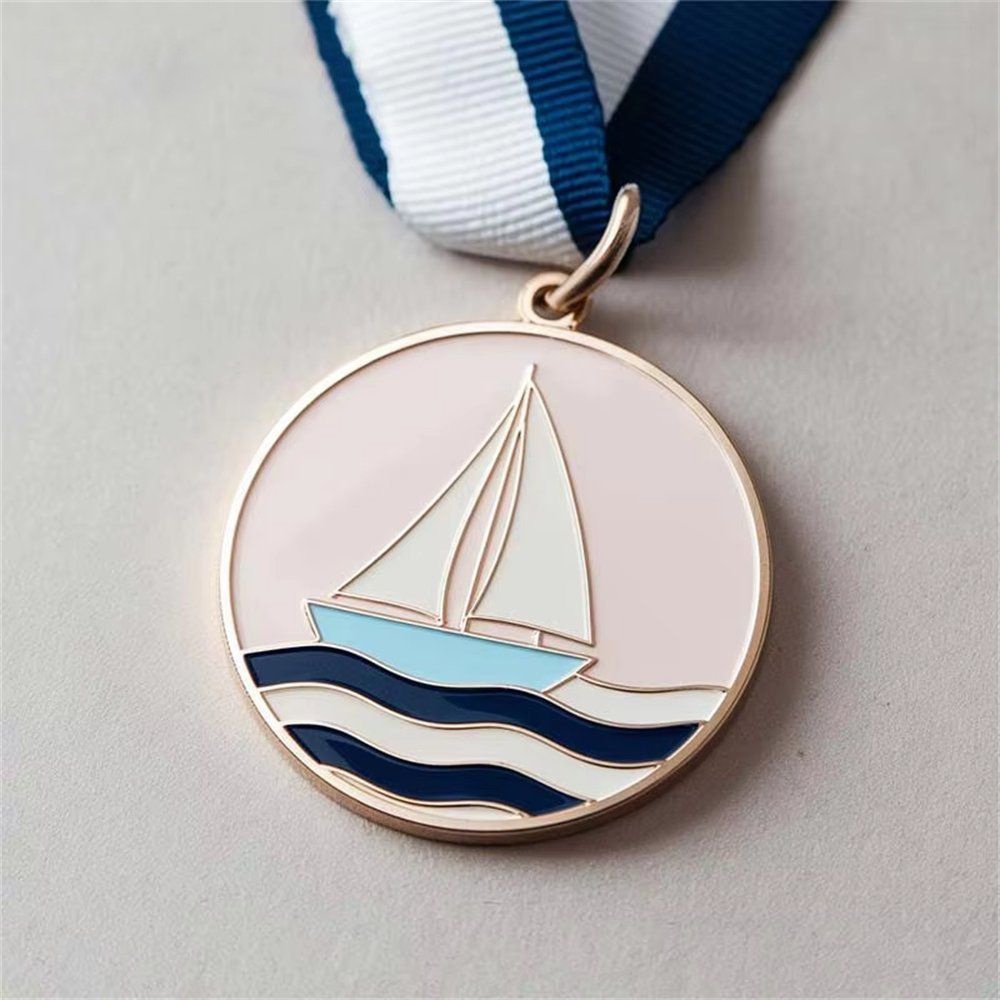 Wholesale and custom soft and hard enamel sailing medals, sports club competition trophies and medals