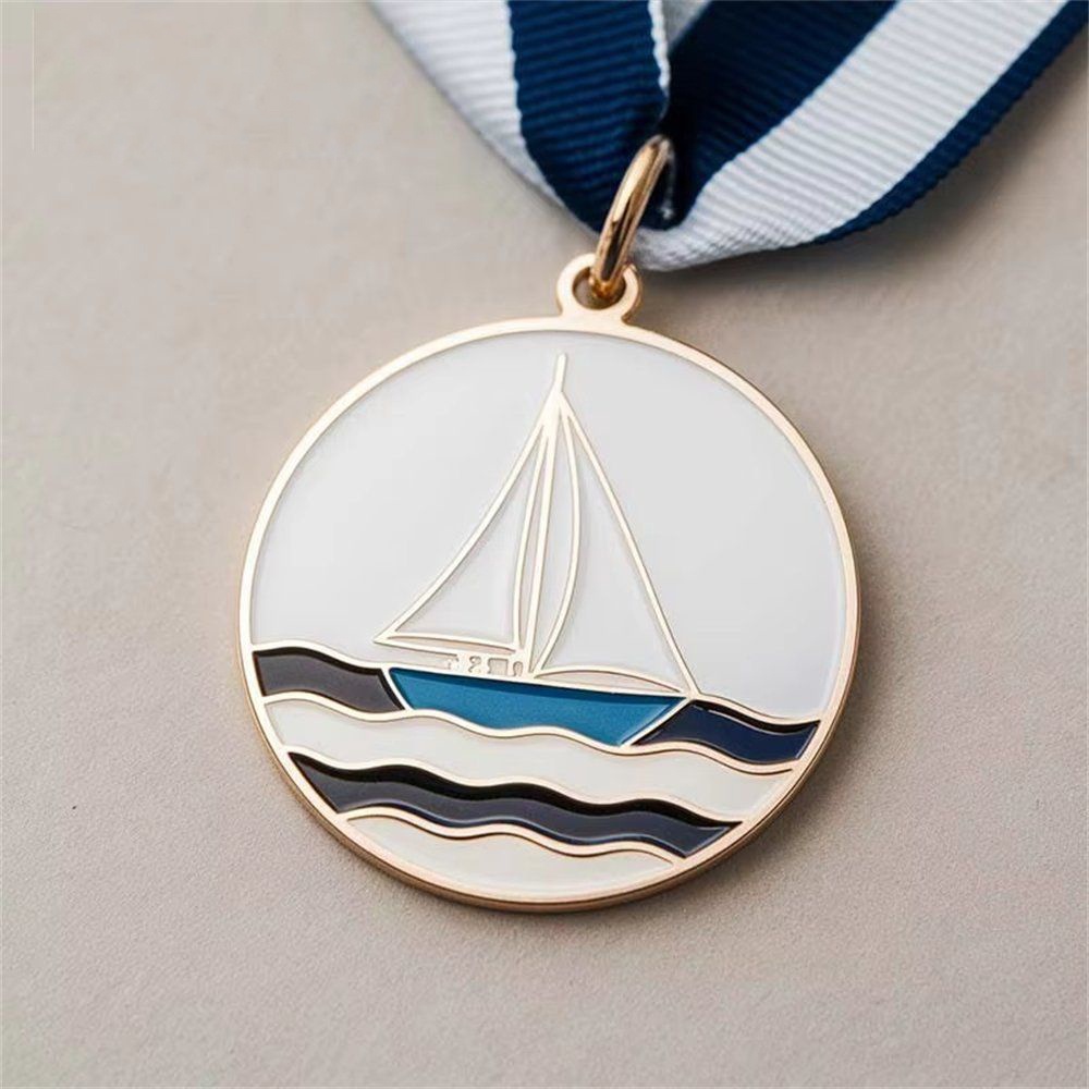 Wholesale and custom soft and hard enamel sailing medals, sports club competition trophies and medals