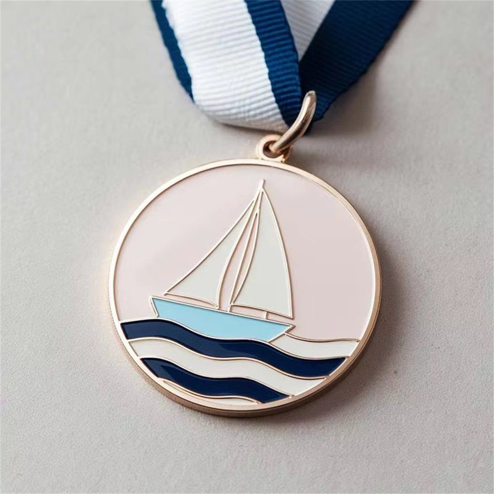 Wholesale and custom soft and hard enamel sailing medals, sports club competition trophies and medals