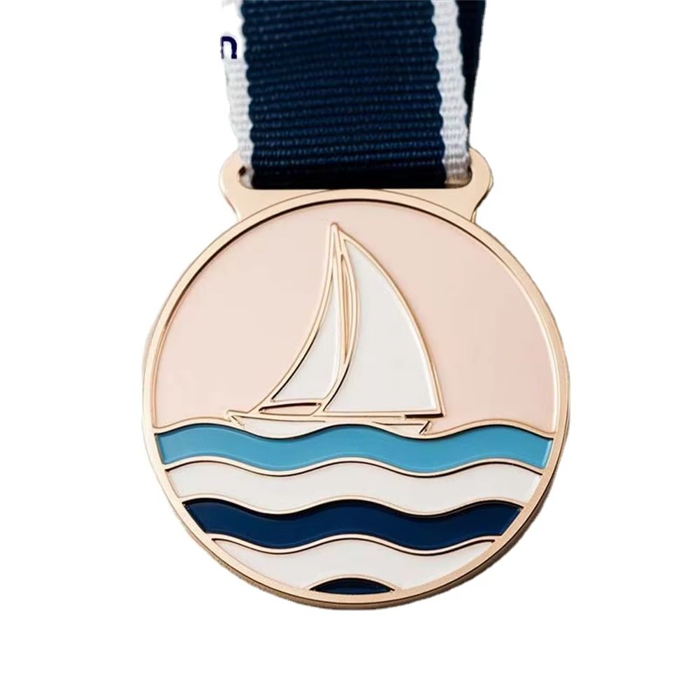 Wholesale and custom soft and hard enamel sailing medals, sports club competition trophies and medals