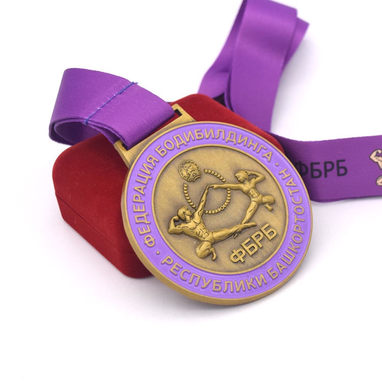Factory Customized Gold Silver 3D Russian Bodybuilding Competition Medal Weightlifting Competition Awards for Sports Events