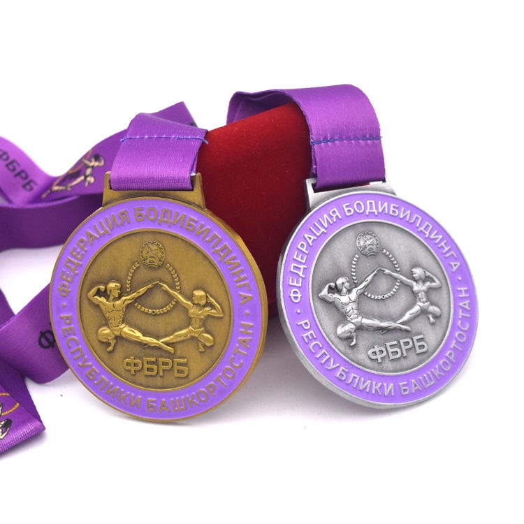 Factory Customized Gold Silver 3D Russian Bodybuilding Competition Medal Weightlifting Competition Awards for Sports Events