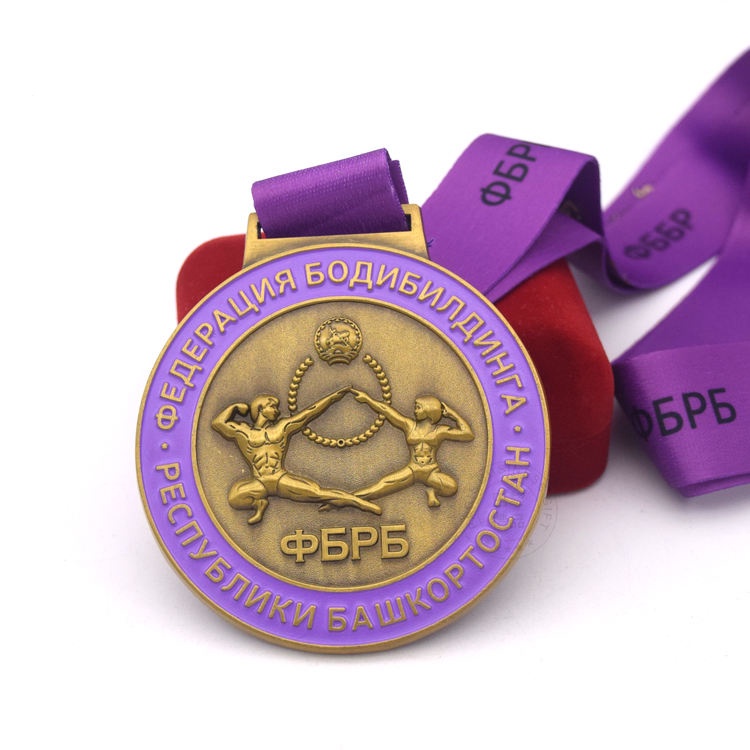Factory Customized Gold Silver 3D Russian Bodybuilding Competition Medal Weightlifting Competition Awards for Sports Events