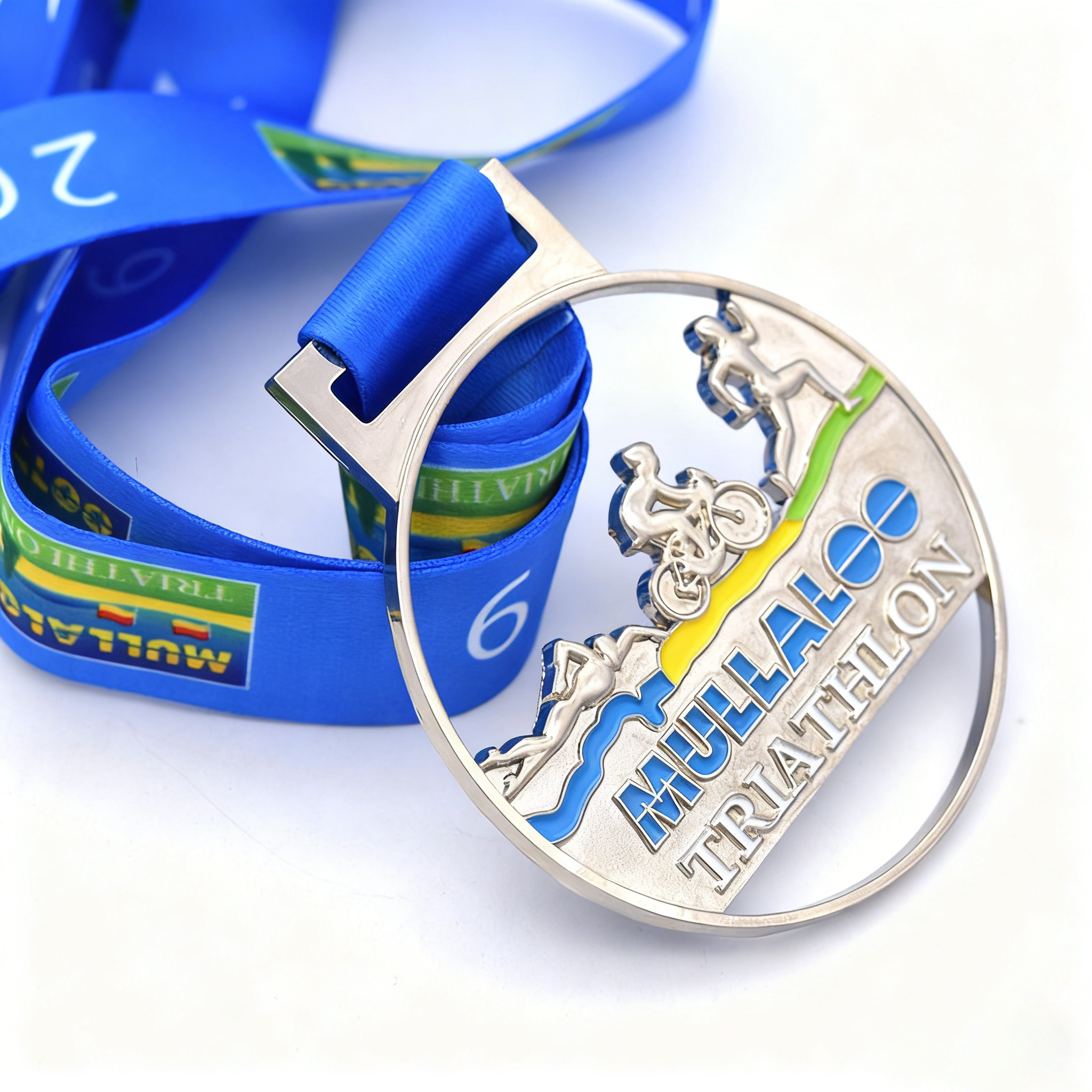 High Quality Customized Silver Plated Winter Edition Alpe Adria Ultra Trail Marathon Running Snowflake Medal with Custom Ribbon