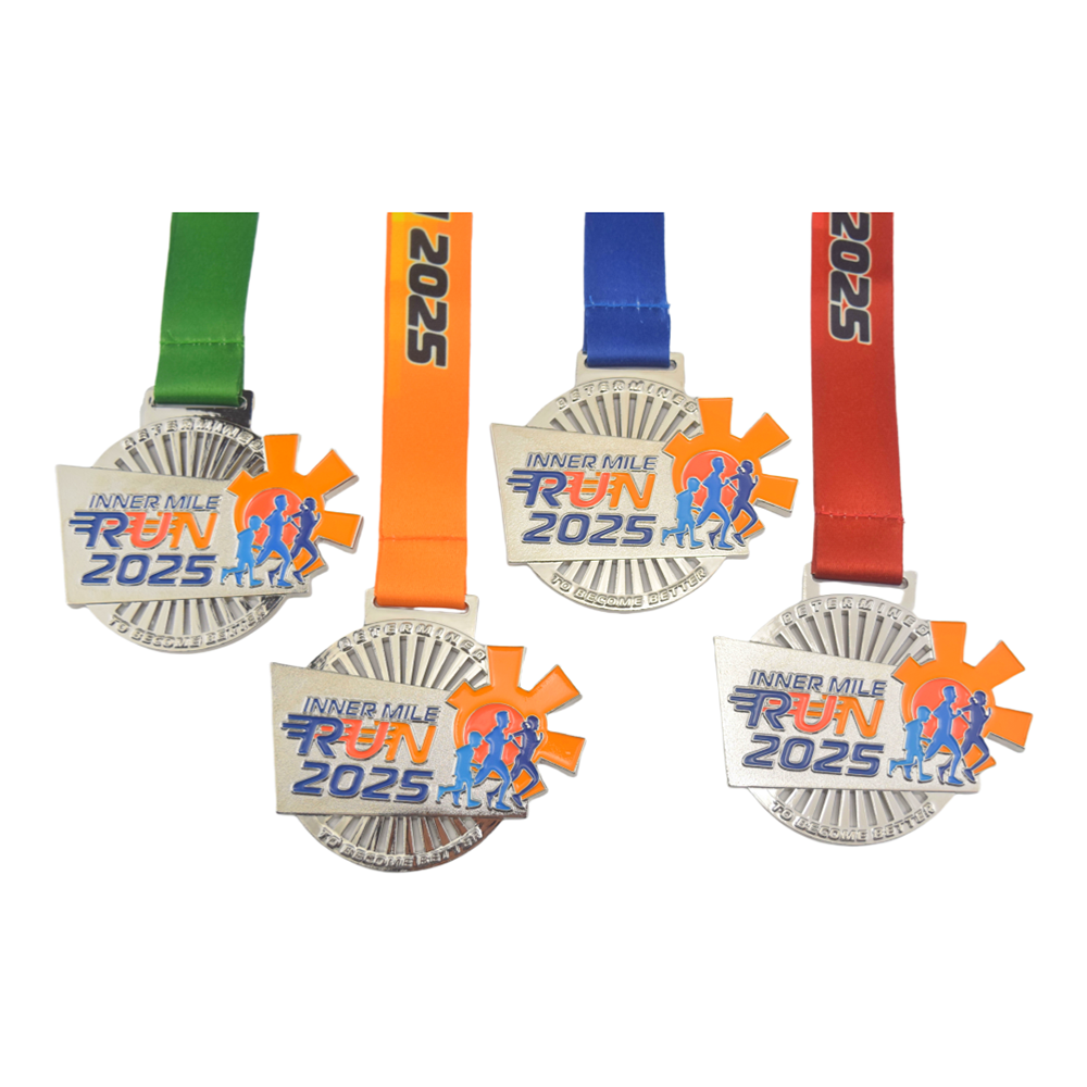 Factory Customized High Quality Zinc Alloy Shiny Silver Hollow Netherlands Schuiteman Finisher Valley Running Medal for Event