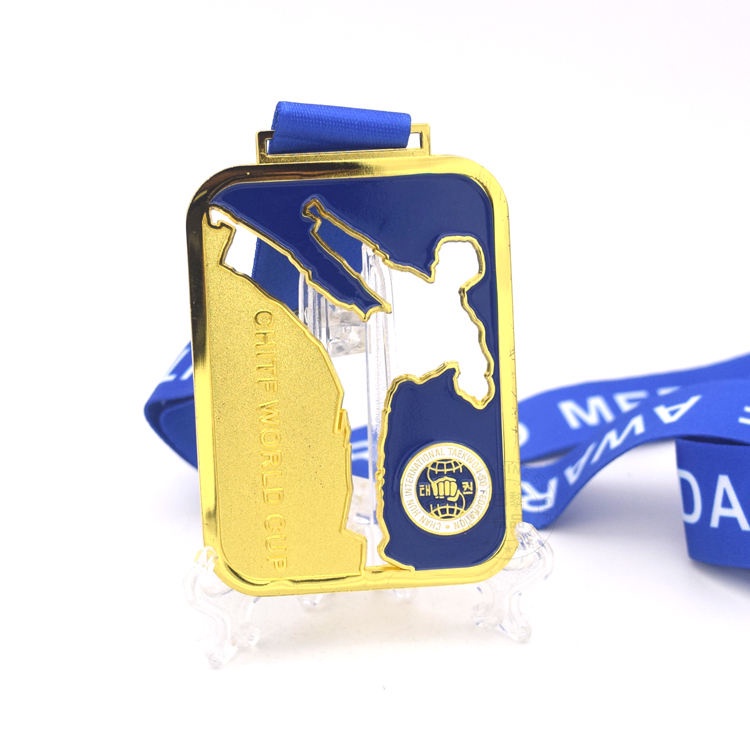 High Quality Factory Gold CHITF Cup Korea Taekwondo Medallion Fighting Wresting Judo Boxing Karate Martial Arts Medal Awards