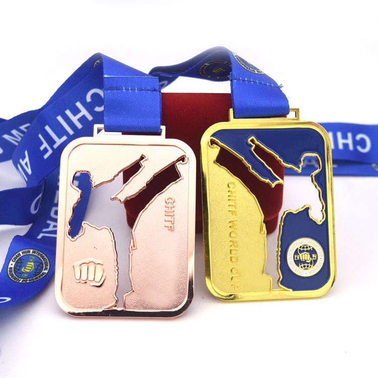 High Quality Factory Gold CHITF Cup Korea Taekwondo Medallion Fighting Wresting Judo Boxing Karate Martial Arts Medal Awards