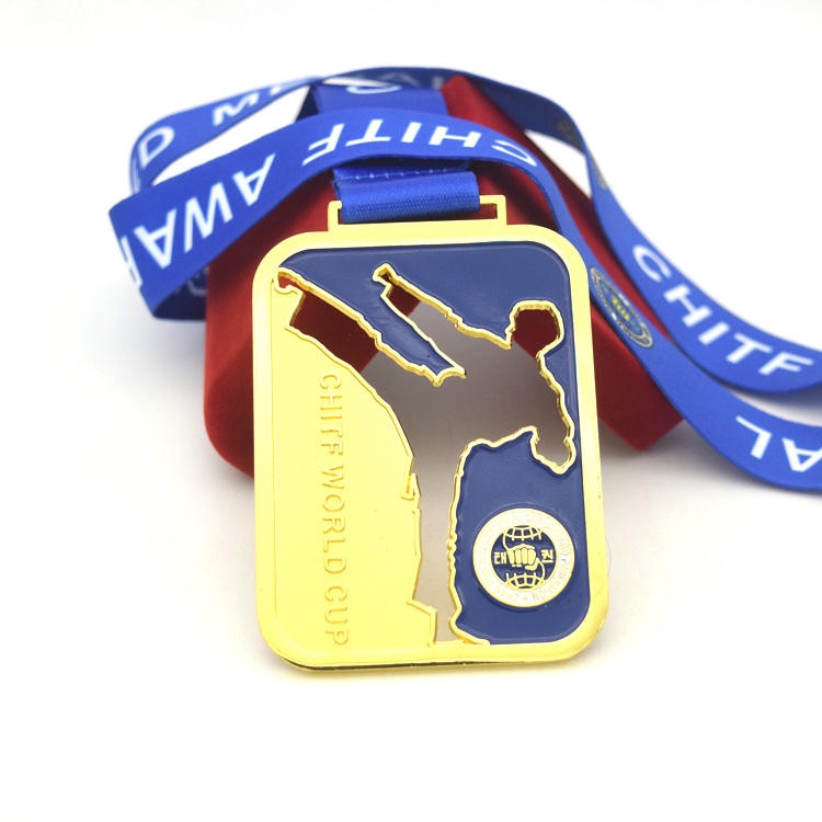 High Quality Factory Gold CHITF Cup Korea Taekwondo Medallion Fighting Wresting Judo Boxing Karate Martial Arts Medal Awards