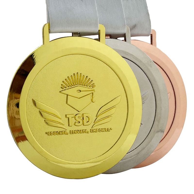 Manufacturer Customized Logo Zinc Alloy Die Casting Award Medals Trophies Company Skills Deveiopment Honor Medal With Ribbon