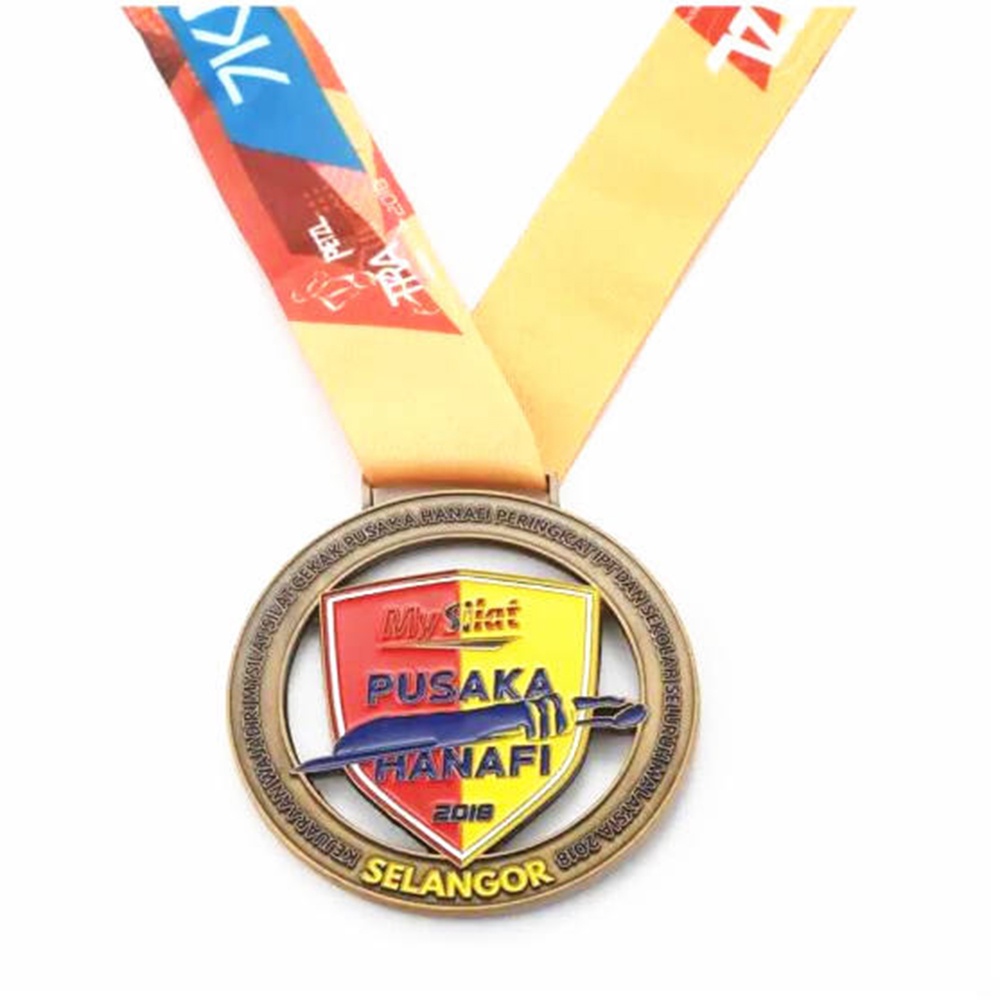 Customized sports medals for gymnastics and dance, featuring UV screen printing and embossed design; ideal for business gifts.
