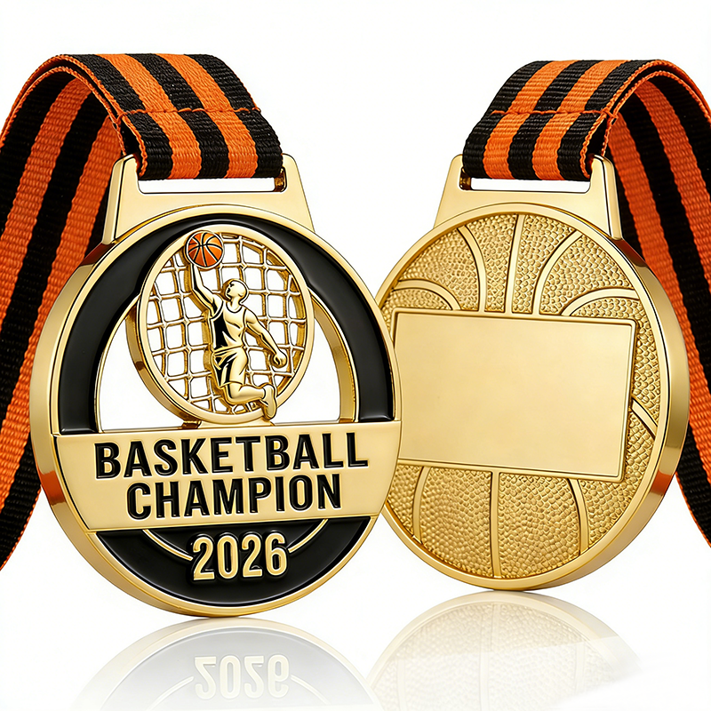 OEM Custom Metal Sports Medals with 3D Logos - Basketball, Football, Tennis, and Match Medals with Ribbons