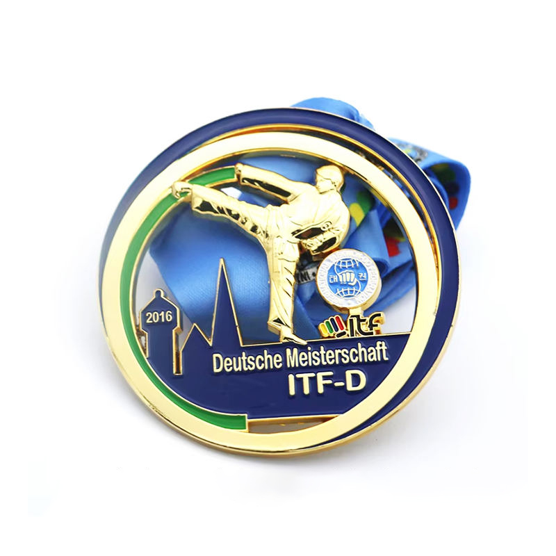 Customized medals for sports, metal, soccer, running, taekwondo, karate, gold medals, ribbons, basketball, soccer, swimming, etc.