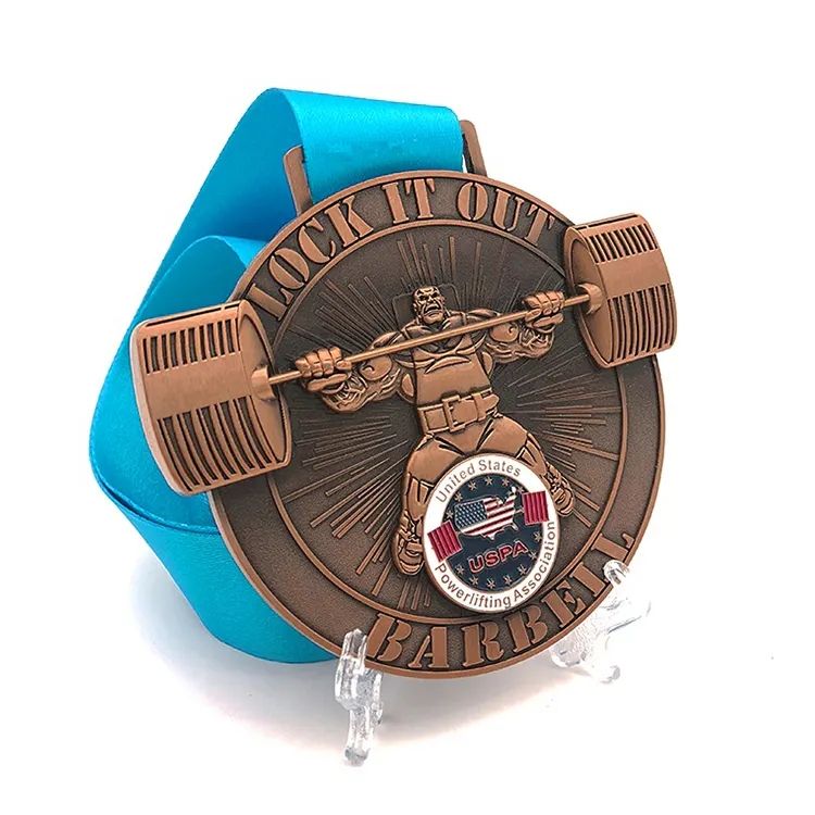Custom metal medals for basketball, weightlifting, local individual medals, championship league brass sports medals
