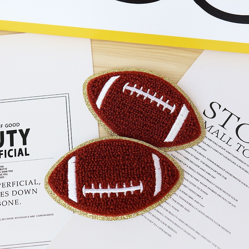 Football, basketball, rugby, baseball, chenille towel embroidery, computer embroidery, label embroidery, fabric patch, football accessories