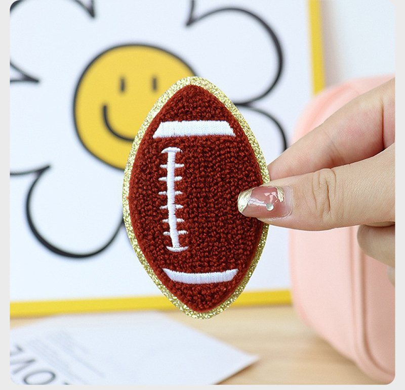 Football, basketball, rugby, baseball, chenille towel embroidery, computer embroidery, label embroidery, fabric patch, football accessories