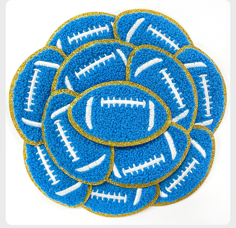 Football, basketball, rugby, baseball, chenille towel embroidery, computer embroidery, label embroidery, fabric patch, football accessories