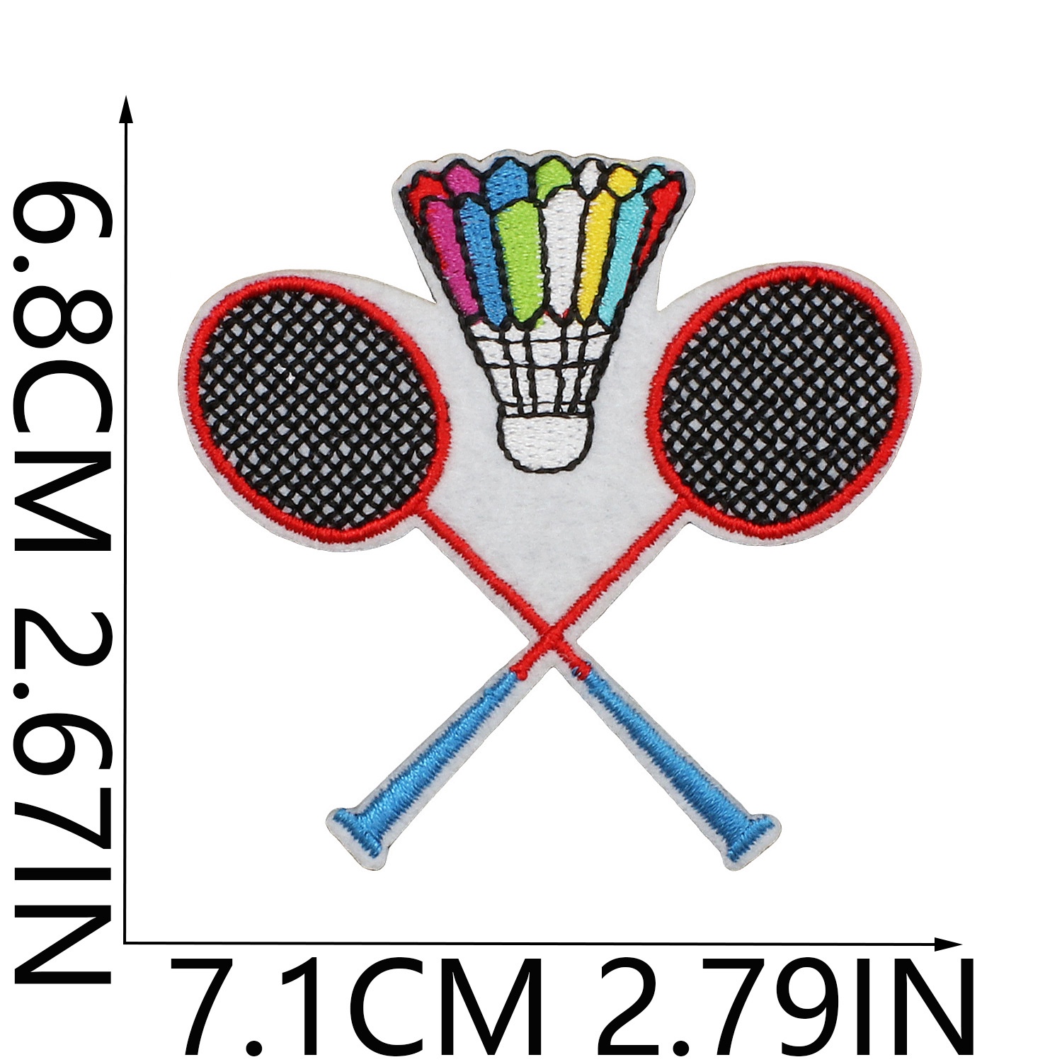 Sports-style embroidered fabric patches, sunglasses, badminton shuttlecock patches, racket embroidery pieces, badminton shuttlecock letter embroidery badges