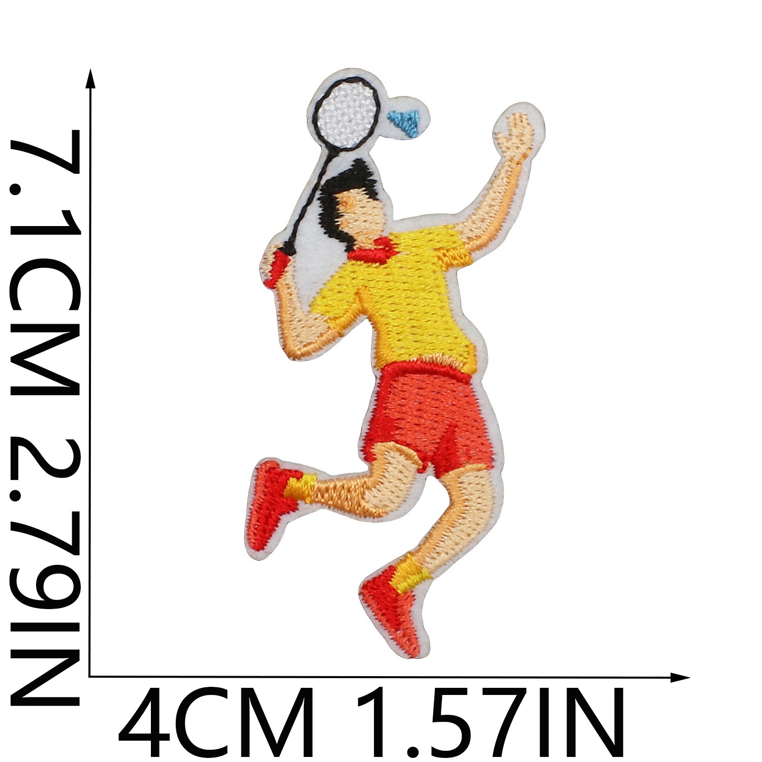 Sports-style embroidered fabric patches, sunglasses, badminton shuttlecock patches, racket embroidery pieces, badminton shuttlecock letter embroidery badges