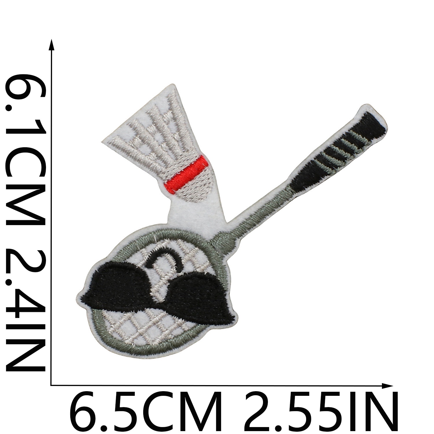 Sports-style embroidered fabric patches, sunglasses, badminton shuttlecock patches, racket embroidery pieces, badminton shuttlecock letter embroidery badges