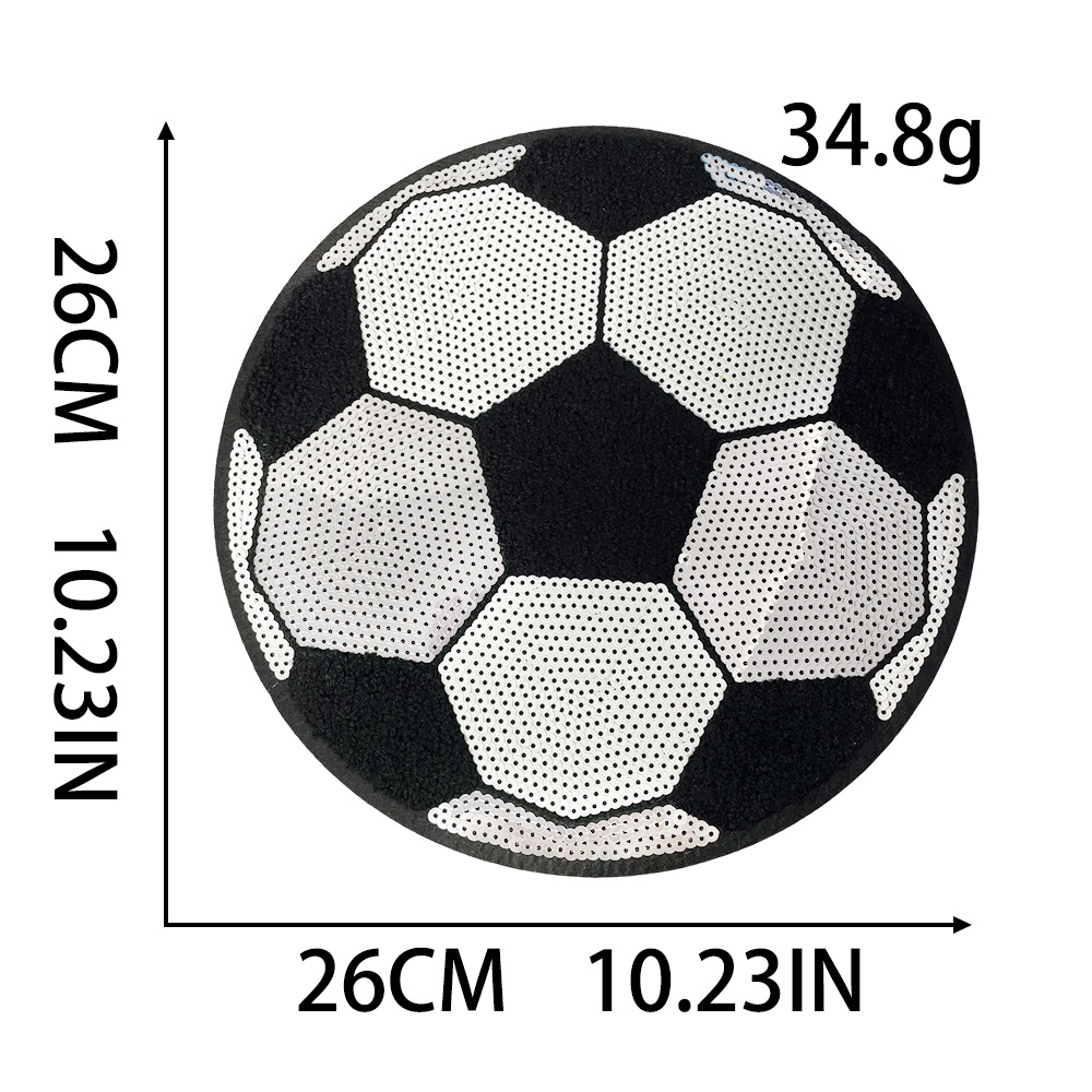 Extra Large 28cm Sequin Embroidery Patch for Balls, Sequins, Baseballs, DIY Adhesive-Backed Clothing and Backpack Patches