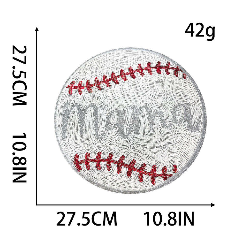 Extra Large 28cm Sequin Embroidery Patch for Balls, Sequins, Baseballs, DIY Adhesive-Backed Clothing and Backpack Patches
