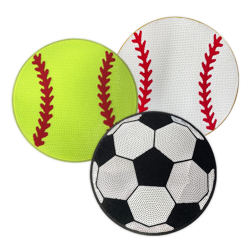 Extra Large 28cm Sequin Embroidery Patch for Balls, Sequins, Baseballs, DIY Adhesive-Backed Clothing and Backpack Patches
