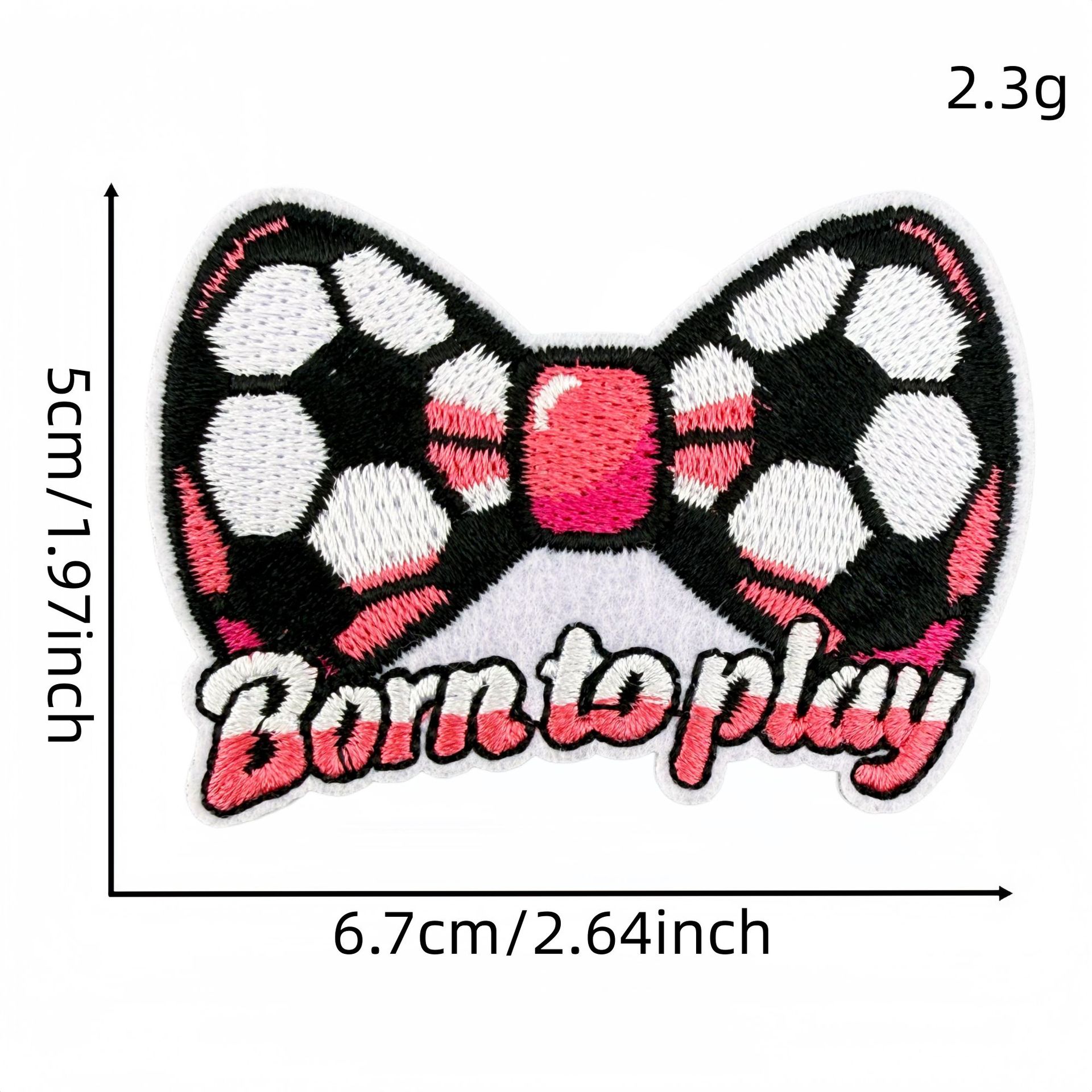 Sporty Pink Soccer Football Embroidered Patch for Clothes and Bags DIY Decorative Patches Computer Embroidery Ironing Hot Melt Glue