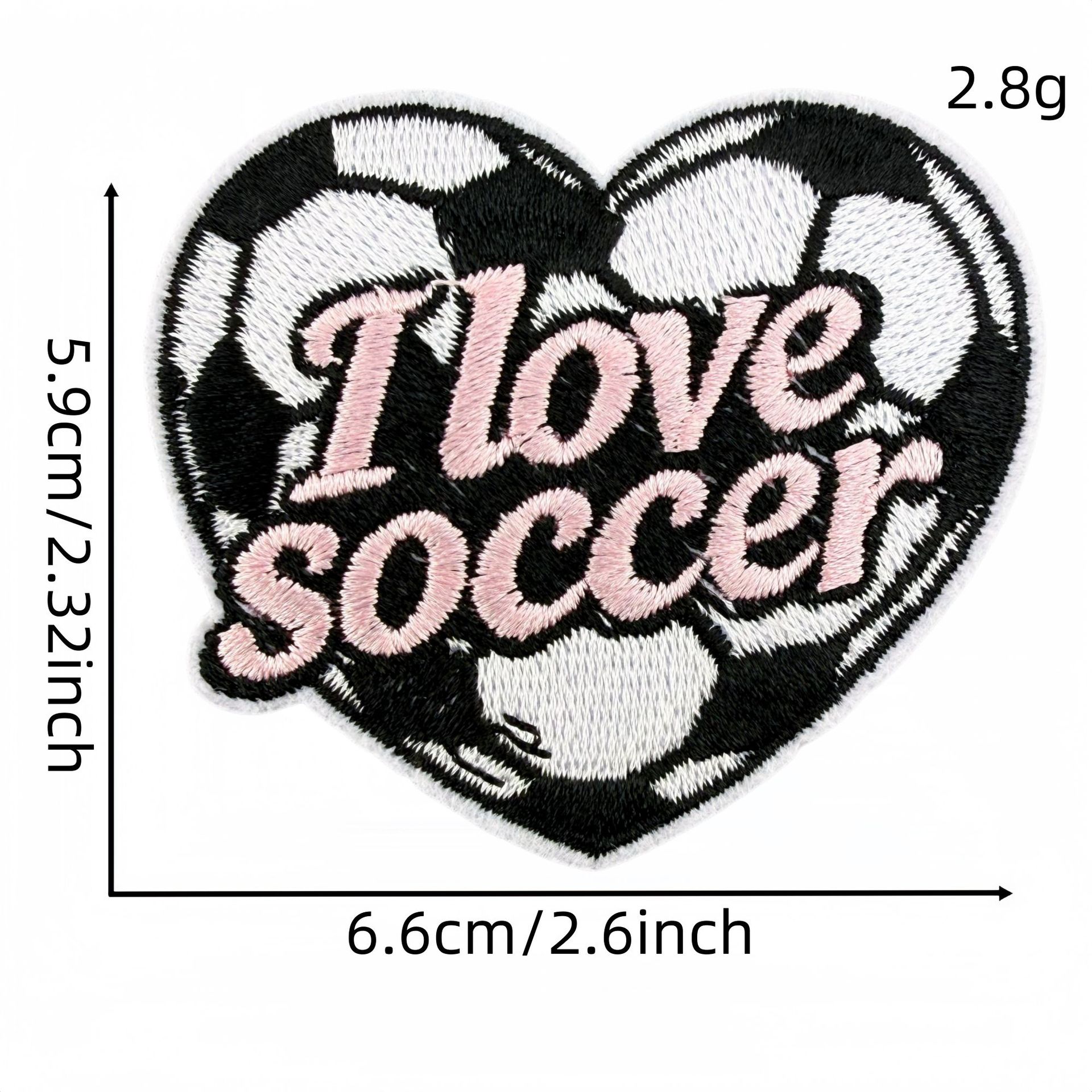 Sporty Pink Soccer Football Embroidered Patch for Clothes and Bags DIY Decorative Patches Computer Embroidery Ironing Hot Melt Glue