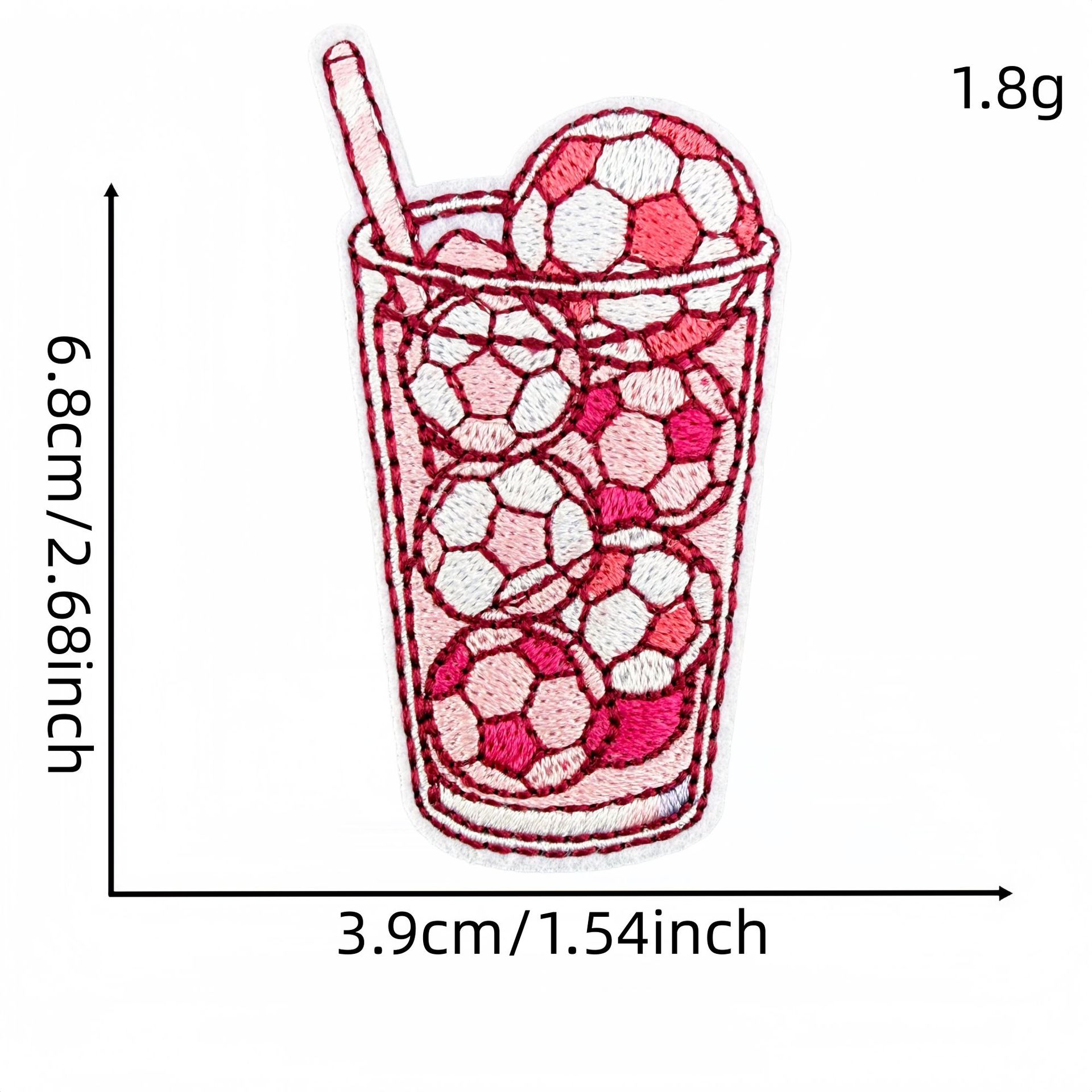 Sporty Pink Soccer Football Embroidered Patch for Clothes and Bags DIY Decorative Patches Computer Embroidery Ironing Hot Melt Glue