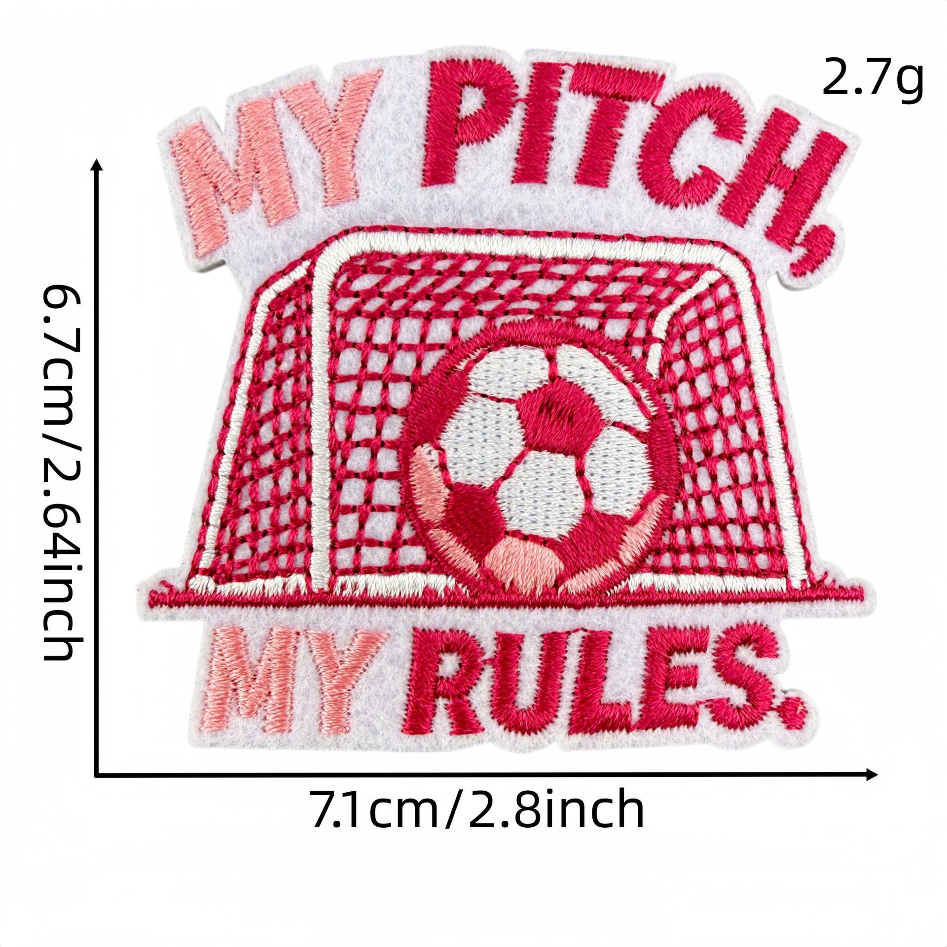 Sporty Pink Soccer Football Embroidered Patch for Clothes and Bags DIY Decorative Patches Computer Embroidery Ironing Hot Melt Glue