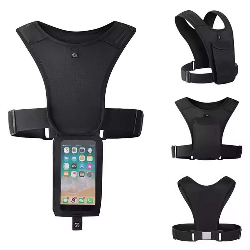 Custom Lightweight Chest Pack Adjustable Reflective Logo Trail Waterproof Running Vest Phone Holder for Tactical Vest Marathon